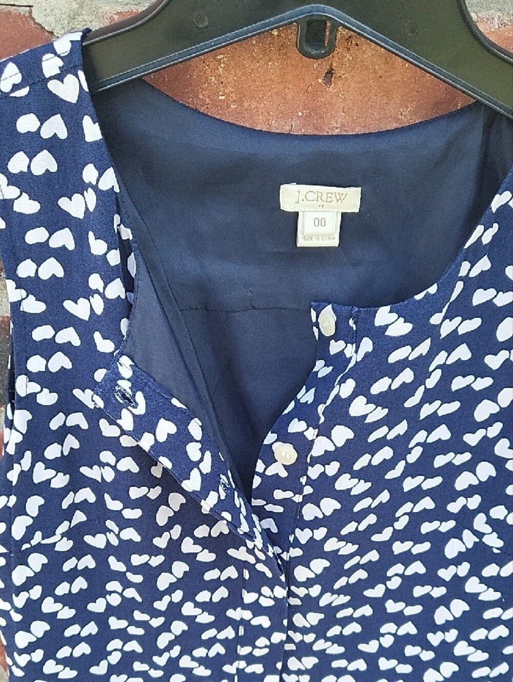 J. Crew Navy and White ❤️Sleeveless Printed Shift Dress - Picture 4 of 6